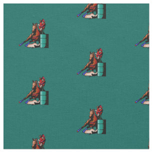 Western Rodeo Cowgirl Barrel Racing Fabric