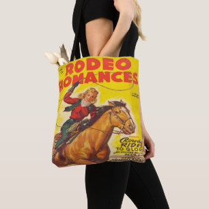 Western Rodeo Cowgirl Roping Rodeo Romance Tote Bag