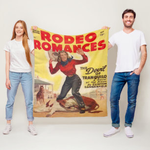 Western Rodeo Cowgirl Tying Calf Rodeo Romance    Fleece Blanket