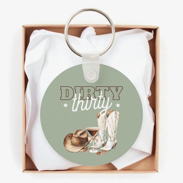Western Rodeo Dirty Thirty 30th Birthday Party Keychain (Western Rodeo Dirty Thirty 30th Birthday Party Keychain)