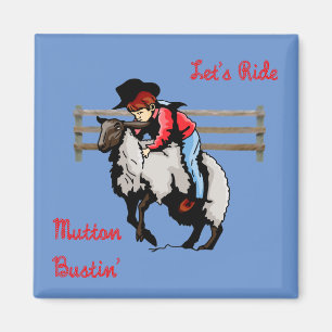 Western Rodeo Mutton Bustin' Magnet