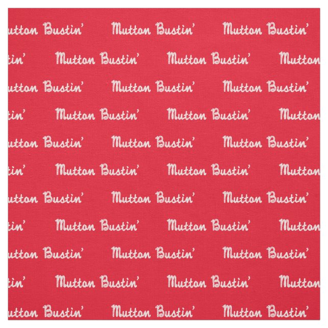 Western Rodeo Mutton Bustin Rope Text Print Fabric (Swatch)