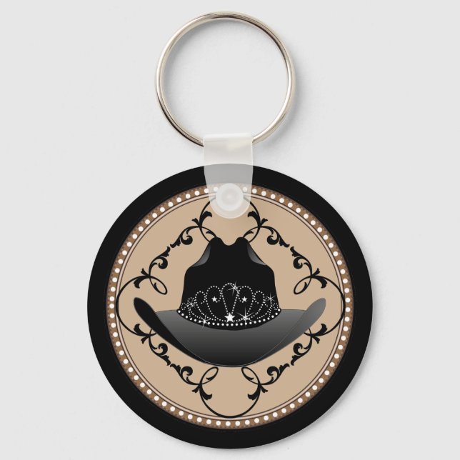 Western Rodeo Queen Cowgirl Keychain (Front)