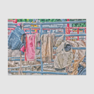 Western Rodeo Rustic Country Bull Cow Tissue Paper