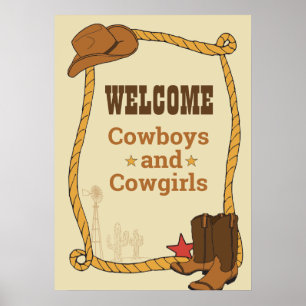Western Rodeo Themed Party 1st Rodeo BirthdayParty Poster