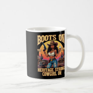 Western Rodeo Yehaw Cowgirl On African American Co Coffee Mug