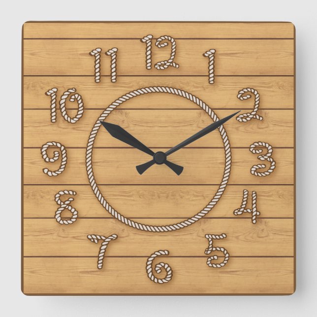 Western Rope Time Square Wall Clock (Front)