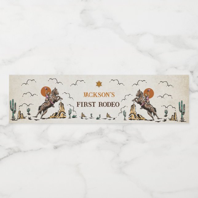 Western Rustic Birthday Party Étiquette de bouteil (Étiquettes simples)