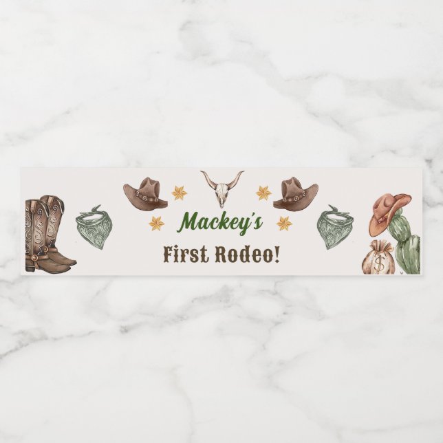 Western Rustic Birthday Party Étiquette de bouteil (Étiquettes simples)