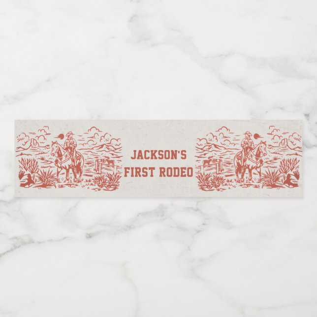 Western Rustic Birthday Party Water Bottle Label (Single Label)