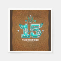 Western Rustic Brown Leather Look & Diamonds 15