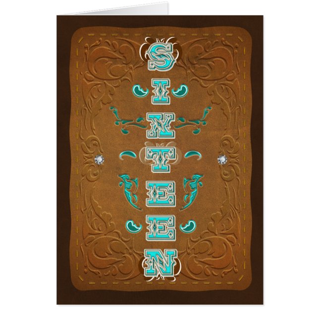Western Rustic Brown & Turquoise SIXTEEN 16 (Devant)