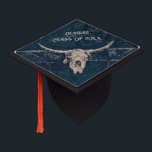 Western Rustic Bull Skull Country Grey Texture Graduation Cap Topper<br><div class="desc">Rustic western grey bull cow skull western country cowboy rodeo 2024 graduation cap topper. Customized grunge texture farmhouse style. Old wild west vintage antique inspired. Cool, trendy, farm animal design. Image copyright Marg Seregelyi Photography.</div>