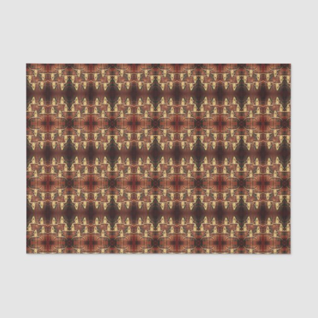 Western Rustic Bull Skull Country Plaid Style Tissue Paper (Front)