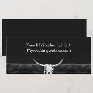 Western Rustic Country Black And White Bull Skull 