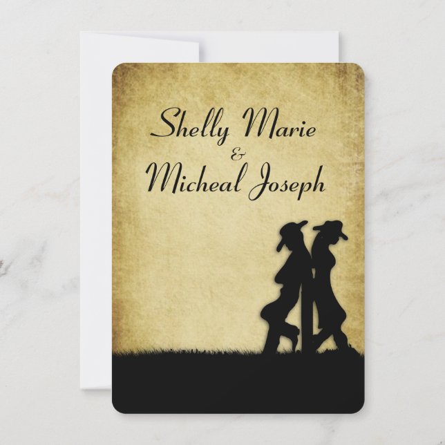 Western Rustic Faire-part de mariage (Dos)