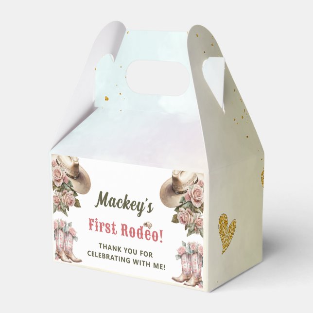 Western Rustic Floral Birthday Party Favor Box (Front Side)