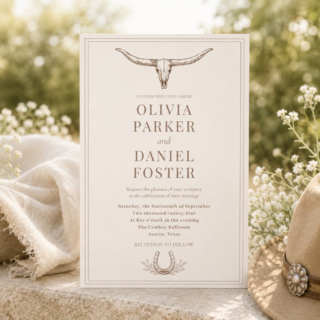 Western Rustic Horseshoe Country Wedding Invitation (Creator Uploaded)
