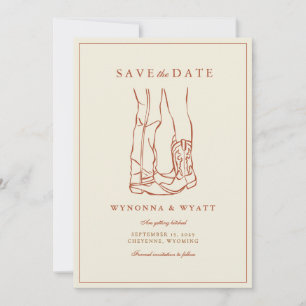 Western Rustic Modern Photo Save the Date 