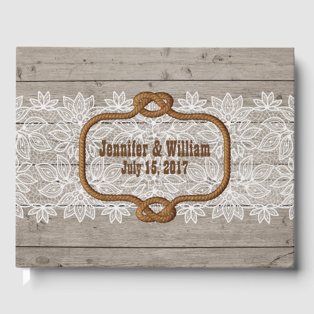 Western Rustic Thème Mariage Livre d'invité (Recto)