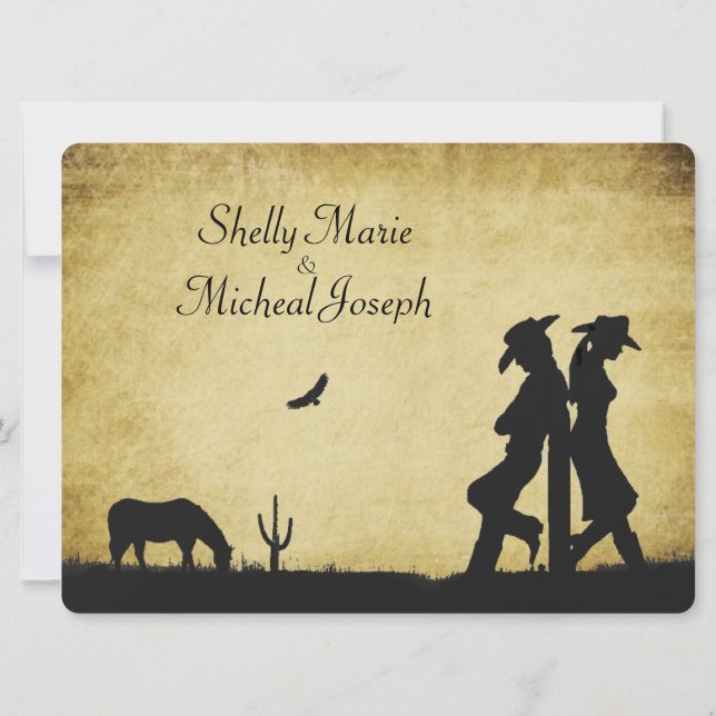 Western Rustic Wedding Invitation (Back)