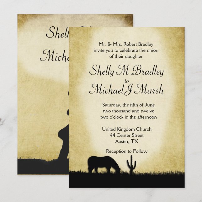 Western Rustic Wedding Invitation (Front/Back)