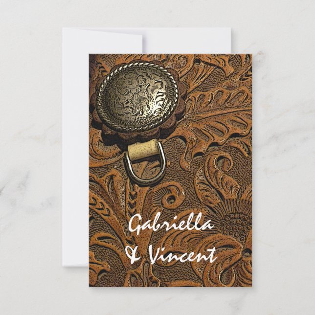 Western Saddle Marriage / Elopement Announcement (Front)