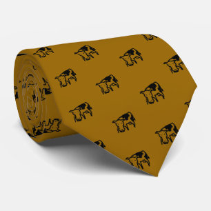 Western Saddle Rustic Black & Brown Cow  Tie