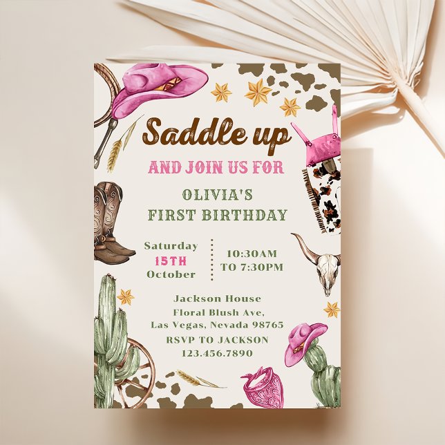 Western Saddle Up And Join Us For Birthday  Invitation (Creator Uploaded)