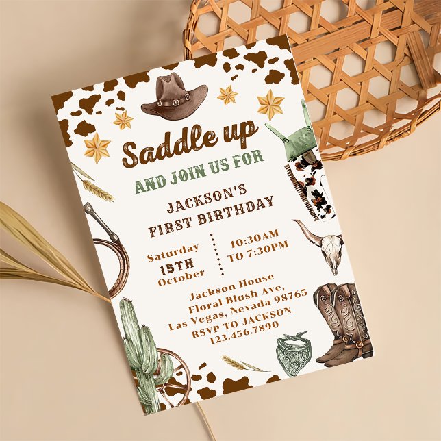 Western Saddle Up And Join Us For Birthday  Invitation (Creator Uploaded)