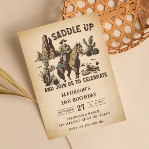 Western Saddle Up And Join Us For Birthday Party Invitation