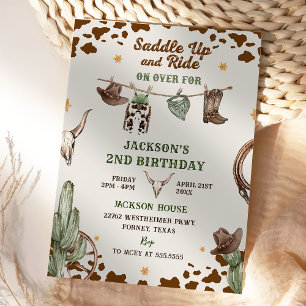 Western Saddle Up And Ride On Over For Birthday Invitation