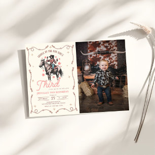 Western Saddle Up for Our Girl's 3rd Birthday  Invitation