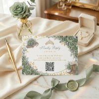 Western Sage Green Rose Golden Country Quinceañera