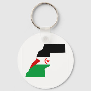 western sahara country flag map shape symbol keychain