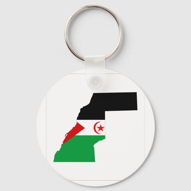 western sahara country flag map shape symbol keychain (Front)