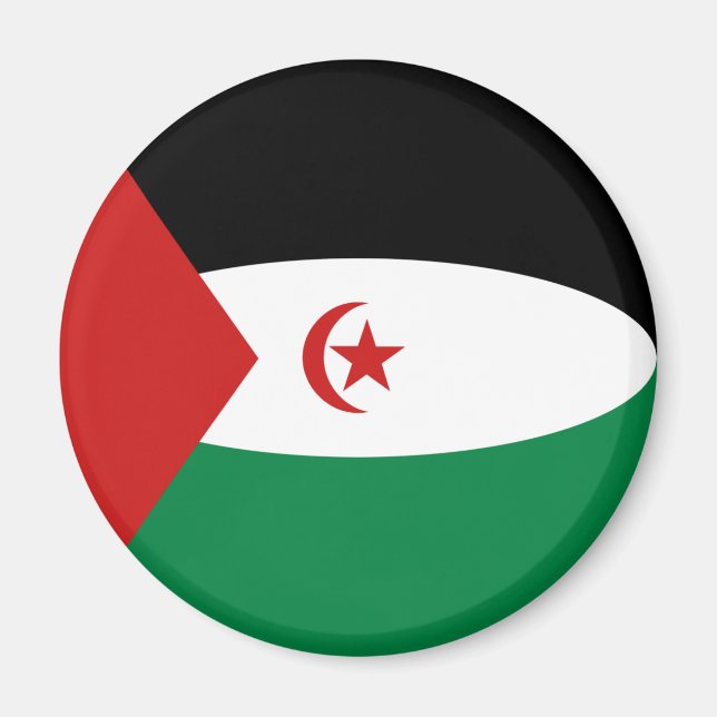 Western Sahara Fisheye Flag Magnet (Front)