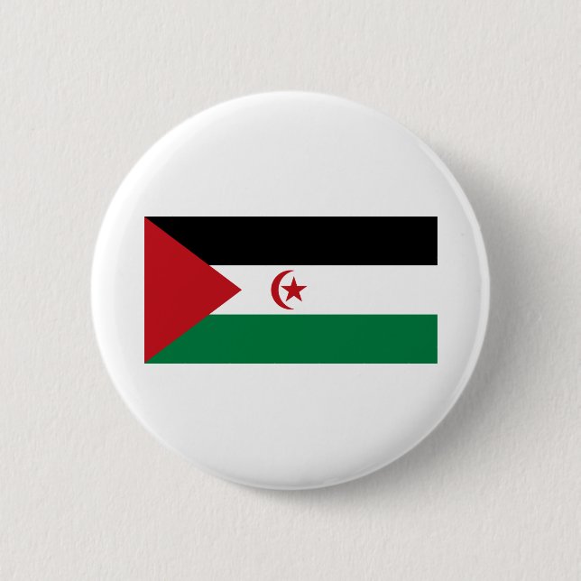 Western Sahara Flag 2 Inch Round Button (Front)