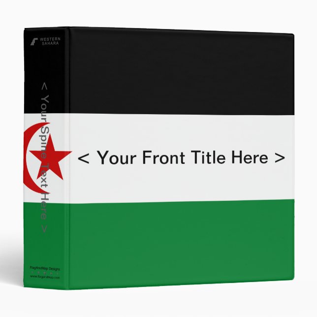 Western Sahara Flag Binder (Front/Spine)