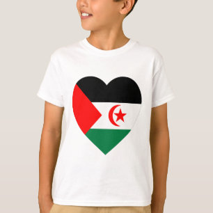 Western Sahara Flag Heart T-Shirt