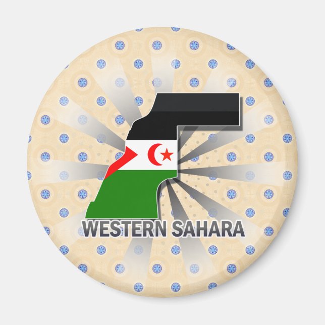 Western Sahara Flag Map 2.0 Magnet (Front)