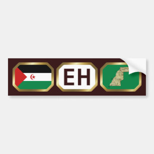 Western Sahara Flag Map Code Bumper Sticker
