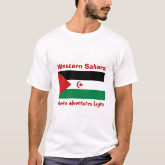 Western Sahara Flag + Map + Text T-Shirt