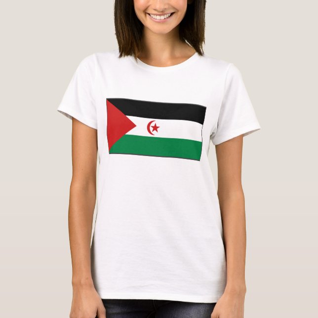 Western Sahara Flag x Map T-Shirt (Front)