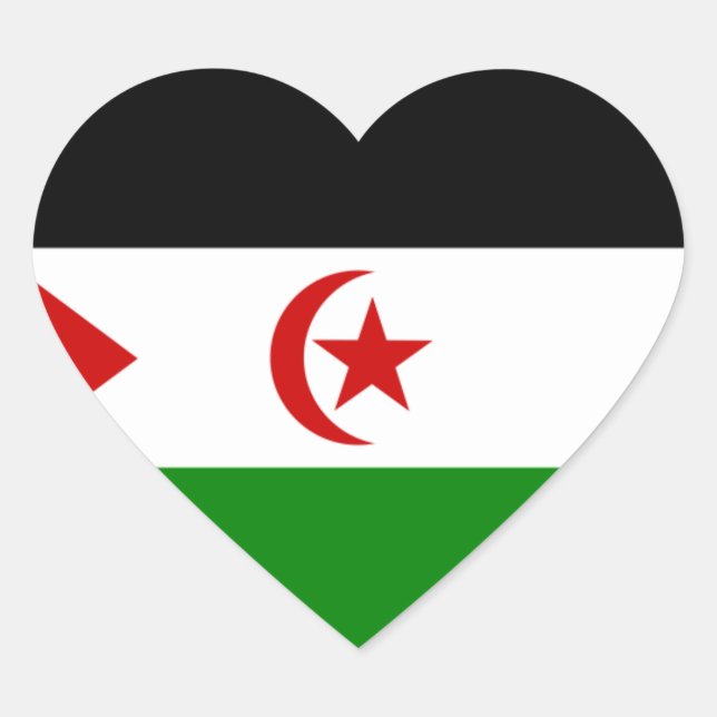 western sahara heart sticker (Front)