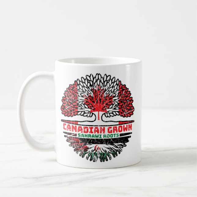 Western Sahara Sahrawi Canadian Canada Tree Roots Coffee Mug (Left)
