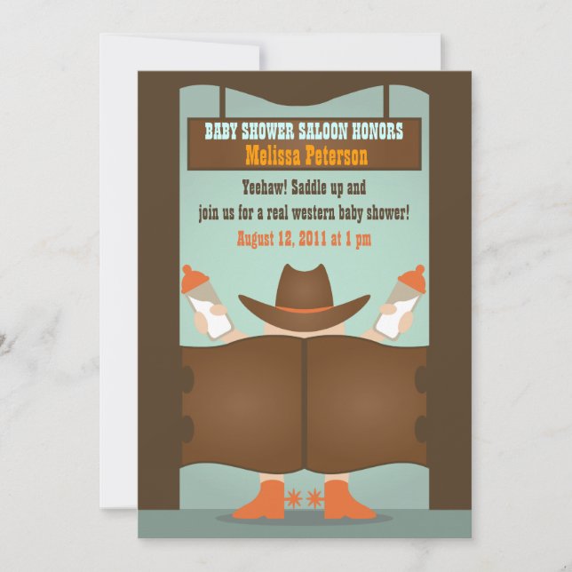 Western Saloon Baby Shower Invitation (Front)