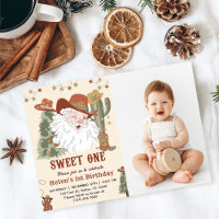 Western Santa Sweet One Christmas Birthday Photo