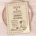 Western Save The Date, Cowboy 50th Birthday Save The Date<br><div class="desc">Invite your guests to your birthday party in style with this Hoedown Invitation! Personalize it with own wording. It's easy and quick, simply press the customize it button. Matching items available in my store! If you don’t see what you need, send me a message! I will be happy to design...</div>