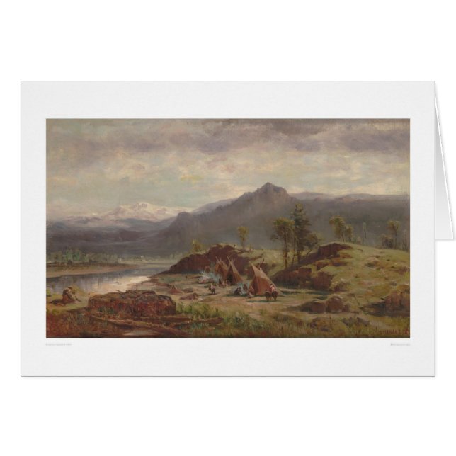 Western scene with Indian Camp (1275) (Front Horizontal)